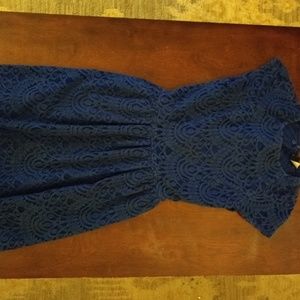 Dark bkue vintage A-line dress